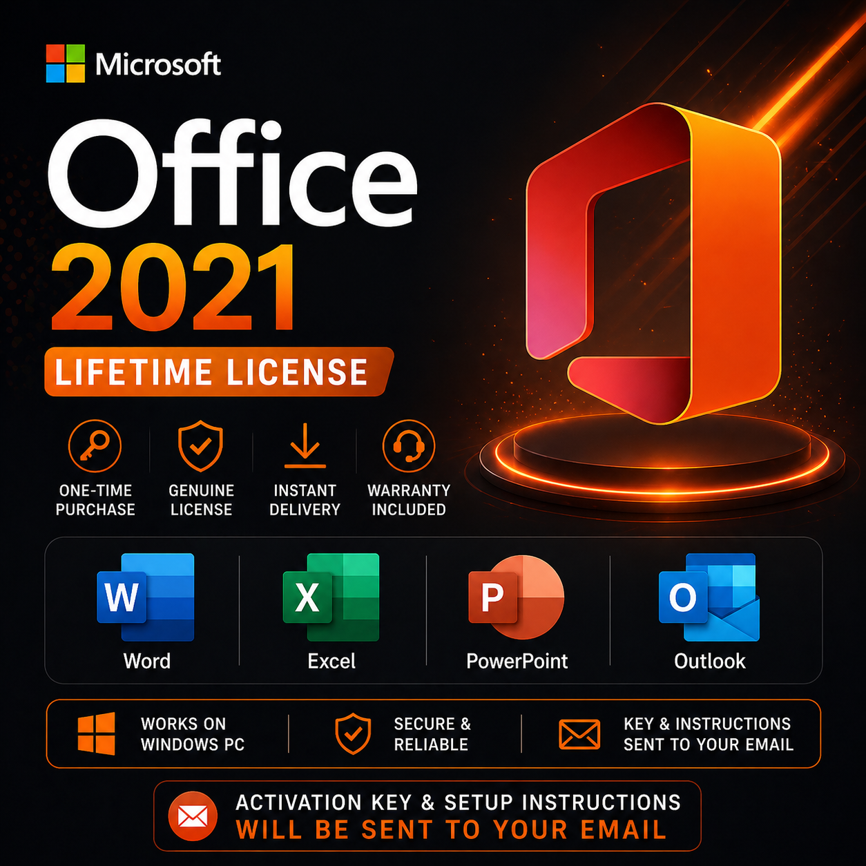 Microsoft Office 2021 – Lifetime License (One-Time Purchase)windows