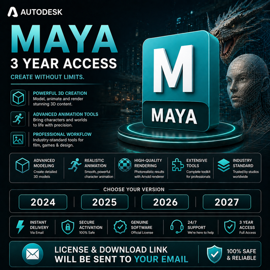 Autodesk Maya (Multiple Versions) – 3 Year Access